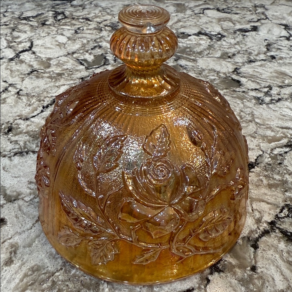 Vintage Marigold Imperial Carnival Glass Covered Butter Dish dome DOME ONLY - Picture 9 of 11
